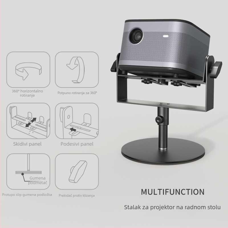 Stolni nosač projektora - bez bušenja, fleksibilan nosač; kompatibilan s Z6X, H3S, Dangbei, Xiaomi; Značka hvayiey