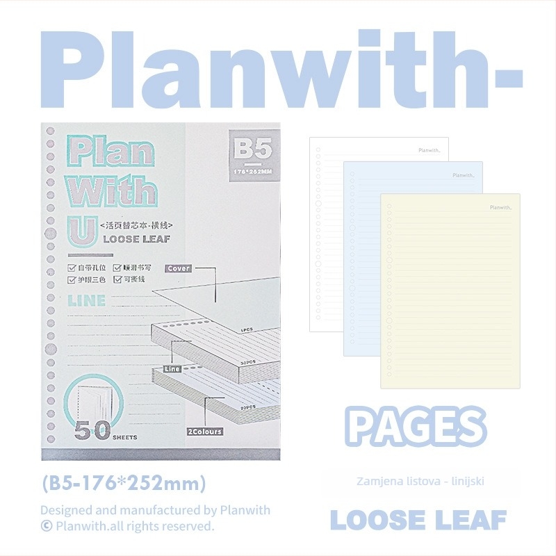 Refil za planer, 50 listova, rupa 20/26, papir