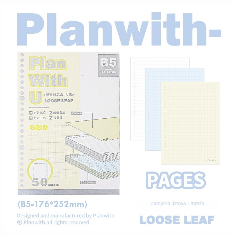 Refil za planer, 50 listova, rupa 20/26, papir