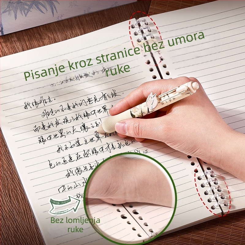 Kaba Bear KBX-2299 Bilježnica sa spiralnim uvezom, kineskog stila, 40 listova, 20 rupa, papir od nerafinirane drvene celuloze