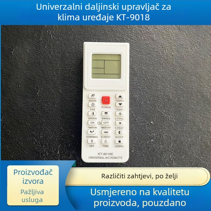 Risheng KT-9018e blister verzija daljinskog upravljanja klimatizacijom s jednim klikom za brzo hlađenje i grijanje