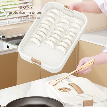 Kutija za dumplings – plastična višeslojna kutija za skladištenje u zamrzivaču i kuhinji (Model: Dumpling Box, Podrijetlo: Langfang, Moderan minimalistički stil)