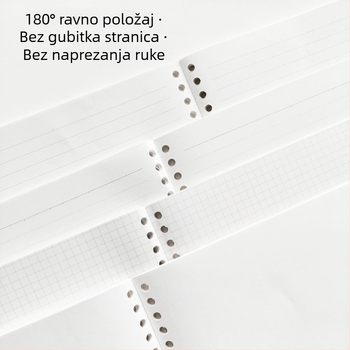 B5 bilježnica s izmjenjivim listovima, 50 stranica, perforacija 26 rupa, offset papir