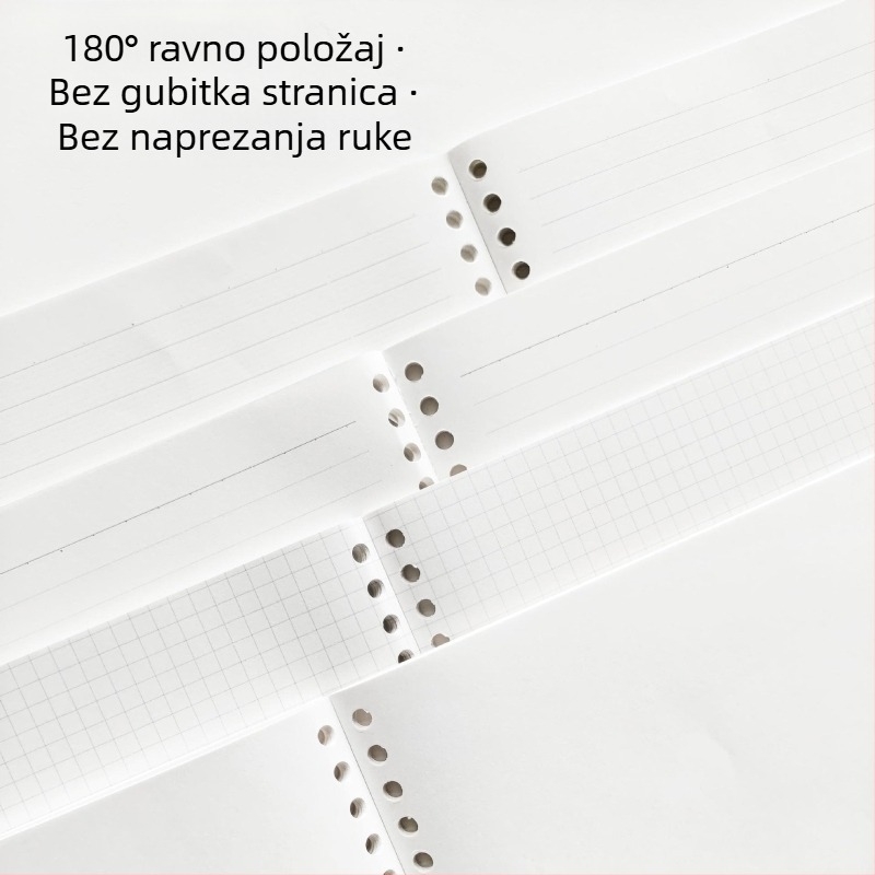 B5 bilježnica s izmjenjivim listovima, 50 stranica, perforacija 26 rupa, offset papir