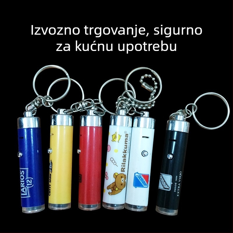 Ylaire Mini LED Projektor Ključeva - cilindrično tijelo od aluminija s plastičnim krajevima, 15 g, pojedinačno pakiranje