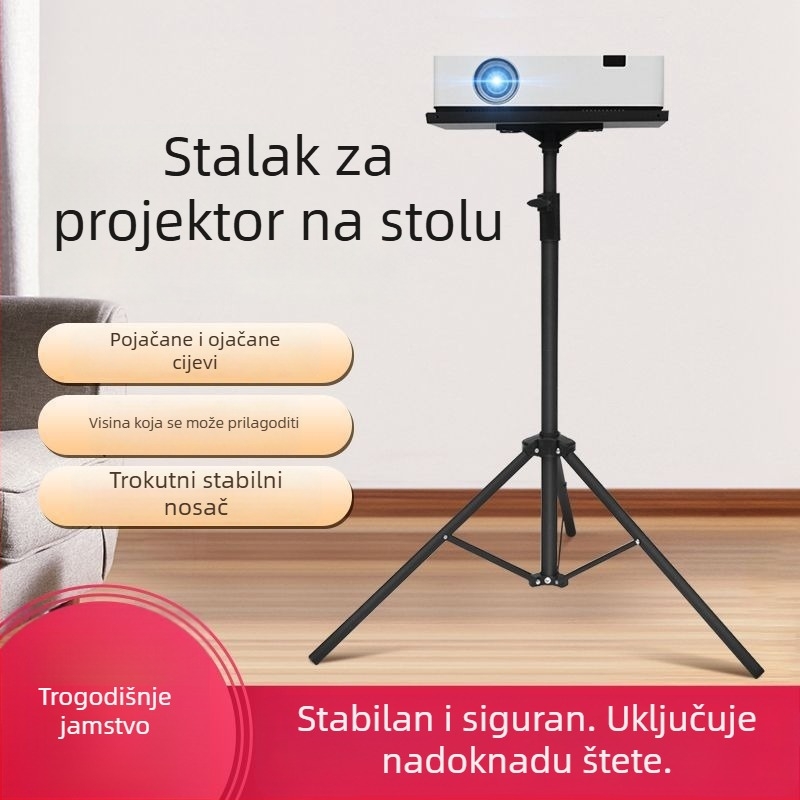 Goodf Projektorski trojnožni stalak s podesivom visinom i višefunkcionalnim držačem za pladanj