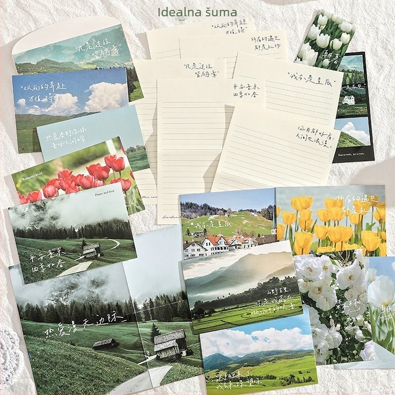 Set papira za pisanje s kuvertama – Ručno pisani romantični visokokvalitetni papir za ljubavna pisma i čestitke (Model lg377, Stil: kineska omotnica, Poklon za useljenje, Za razredne prijatelje, Božić)