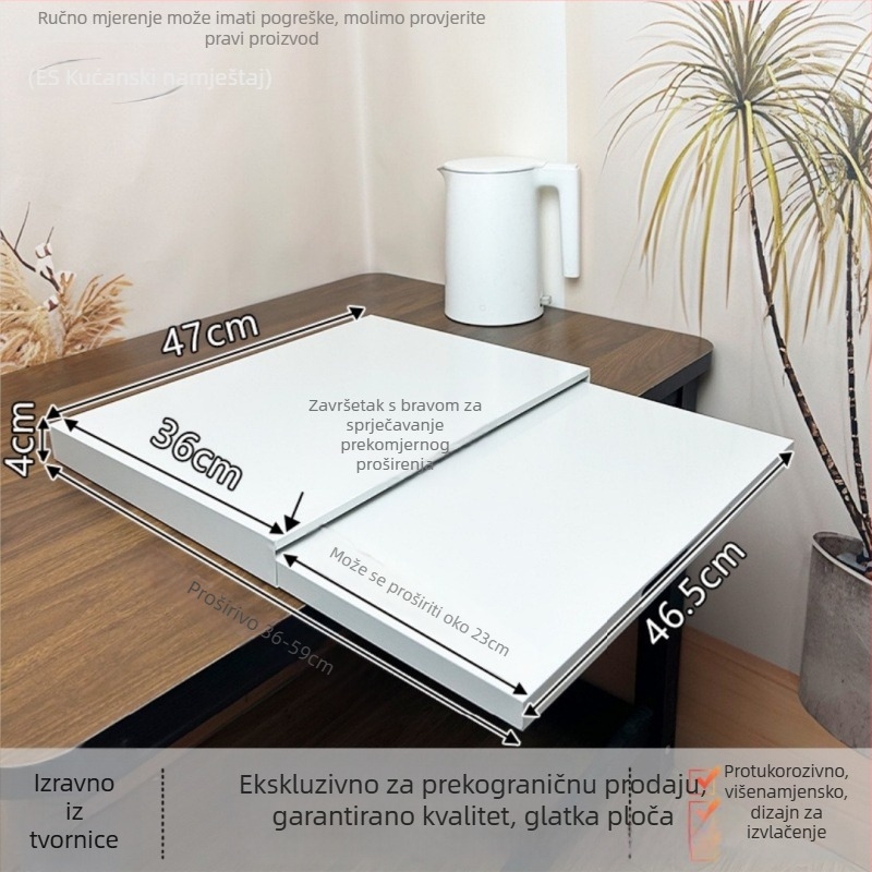 Kuhinjski stalak za mikrovalnu pećnicu s donjim stalkom i izvučnim alatom za pripremu hrane (Materijal: karbonska čelična konstrukcija; Model: 47-39; Stil: moderni minimalistički; Obrada: prilagođavanje uz uzorke)