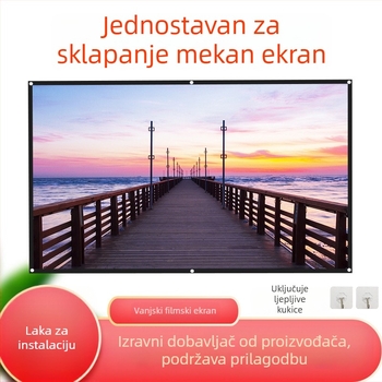 Prijenosni sklopivi projekcijski zaslon od poliester tkanine, za vanjsku HD projekciju