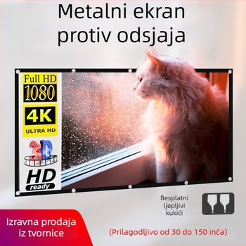 Projektorski zaslon, sklopljivi metalni antiodsjaj, omjer 16:9/4:3, 4K kompatibilan, MICMOTO/Mi Xi Magic Throw