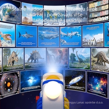 Dječji projektor za ranu edukaciju – HD projekcija uzoraka, edukativne priče, četiri filmska listića, svijetleći puzzle (napajanje USB-a; reproducija glazbe; ne podržava pametno upravljanje; postavljanje na stol)