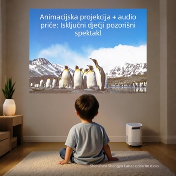 Dječji projektor za ranu edukaciju – HD projekcija uzoraka, edukativne priče, četiri filmska listića, svijetleći puzzle (napajanje USB-a; reproducija glazbe; ne podržava pametno upravljanje; postavljanje na stol)