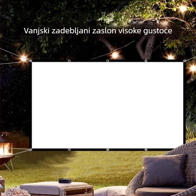 Sklopivi projekcijski zaslon visoke gustoće za kućnu upotrebu, odvojiv i prenosiv za kampiranje na otvorenom