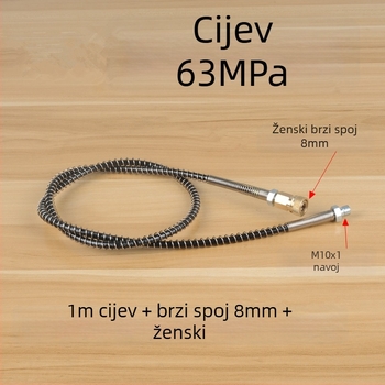 Električna pumpa za zrak visokog tlaka, 30 MPa, duljina 1000 mm, model 1000, materijal: željezo