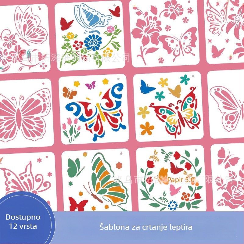 Šablona za crtanje leptira, marka Extension depth, materijal: ekološki PET, nije uvezen, IP odobrenje: Ne