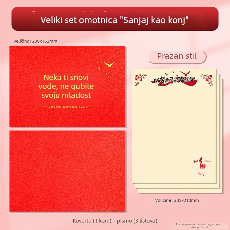 Set omotnica i pisama za proslavu odrastanja – Model Z0026, Stil kineske omotnice, Značka Other, Bez uvoza