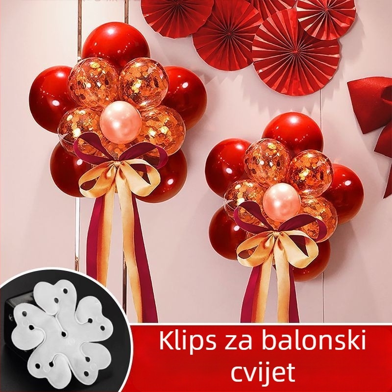 Klip za balon u obliku cvijeta šljive za svadbenu dekoraciju – jednostrani/dvostrani zatvarač s plodovima šljive, balon dodatak; Materijal: Drugo; Tip balona: Landing Ball; Oblik: Tail Ball