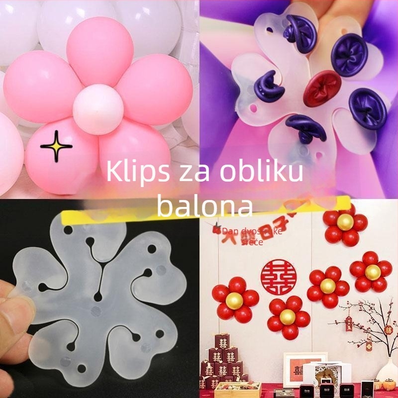 Klip za balon u obliku cvijeta šljive za svadbenu dekoraciju – jednostrani/dvostrani zatvarač s plodovima šljive, balon dodatak; Materijal: Drugo; Tip balona: Landing Ball; Oblik: Tail Ball