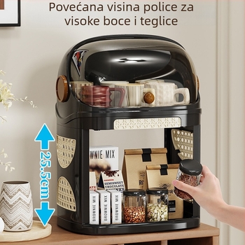 2-slojni stolni regač za pohranu bočica za bebe i dječjeg posuđa — plastika, otporan na prašinu, s odvodom, velika kapacitetata