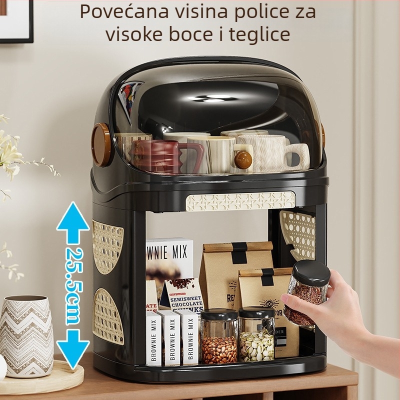 2-slojni stolni regač za pohranu bočica za bebe i dječjeg posuđa — plastika, otporan na prašinu, s odvodom, velika kapacitetata