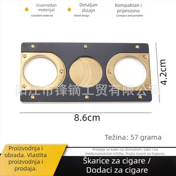 Nehrđajući čelik kvadratne škare za cigarete s dvostrukom oštricom, elektroplatinirana površina, jednostavan stil, prilagodljive