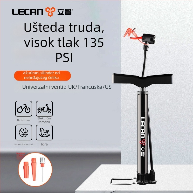 Peda pumpa za bicikle — model LC202482001, metalna konstrukcija, tlak zraka 500, težina 0,24 kg