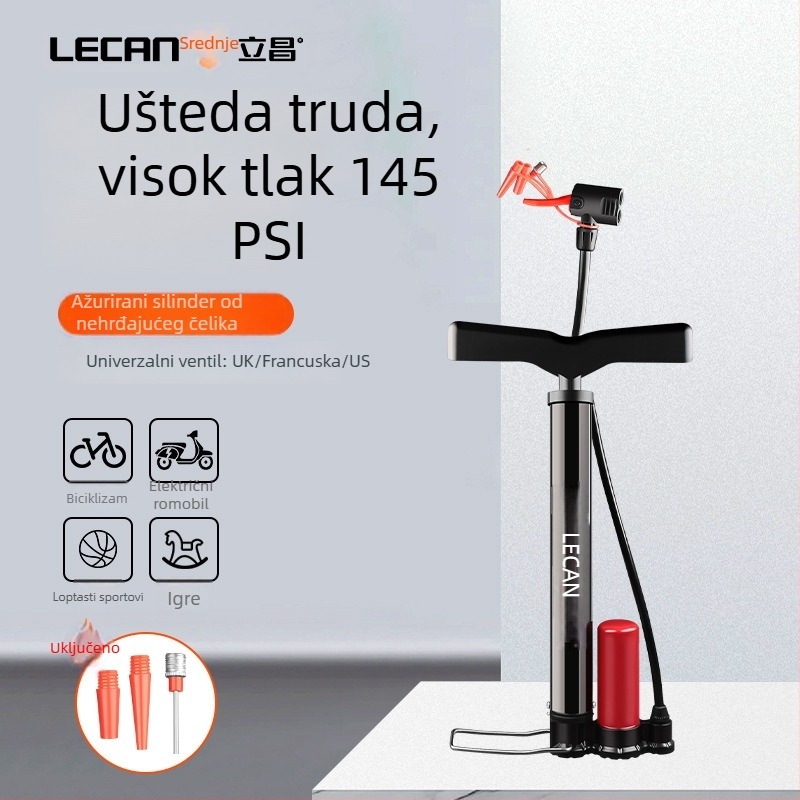 Peda pumpa za bicikle — model LC202482001, metalna konstrukcija, tlak zraka 500, težina 0,24 kg