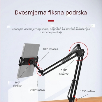 KH aluminijska legura konzolni nosač za telefon/tablet, stolni i nadstolni držač s lijenim rukom