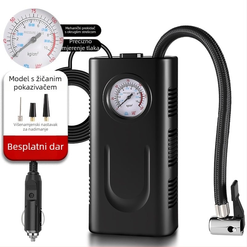 Prijenosna bežična električna pumpa za automobilske gume, USB napajanje, 12V, 120W, digitalni zaslon, 25 L/min