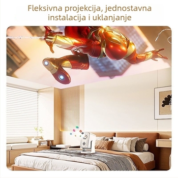 Kućni projektor za dnevni boravak, spavaću sobu i ured — rezolucija 1280x720 (720p), svjetlina 300, snaga 65W, projekcijski veličina 50