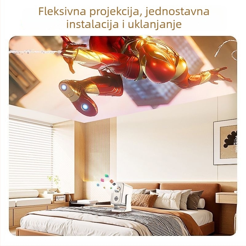 Kućni projektor za dnevni boravak, spavaću sobu i ured — rezolucija 1280x720 (720p), svjetlina 300, snaga 65W, projekcijski veličina 50