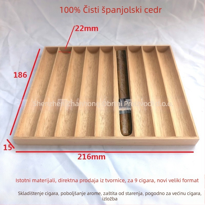 Tava za cigare od španjolskog kedrovog drveta, tanjur za kutije cigara, jednostavan stil, mogućnost prilagodbe