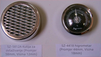 Higrometar i ovlaživač cigara s plastičnim kućištem, jednostavan dizajn, točnost temperature ±1°C
