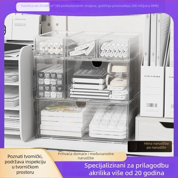 Desktop kutija za pohranu od PET materijala; otporna na prašinu; može se slagati; ekstra velika kapacitet; 1 L.