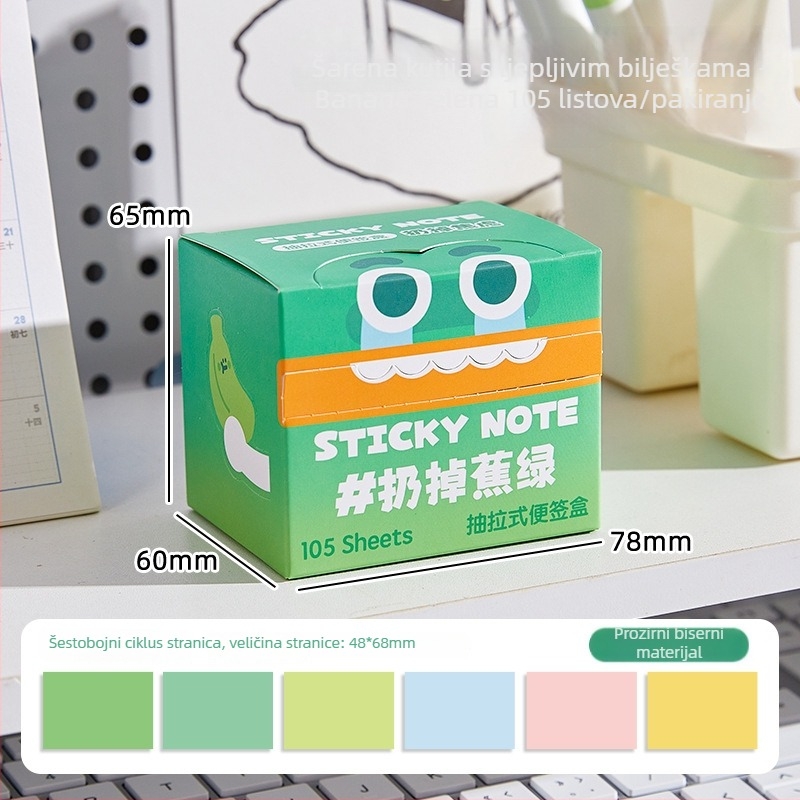 Šarene izvlačne bilježnice u kutiji, papirnate bilješke za pisanje, 105 listova, za isticanje ključnih točaka na prijemnom ispitu za magisterij