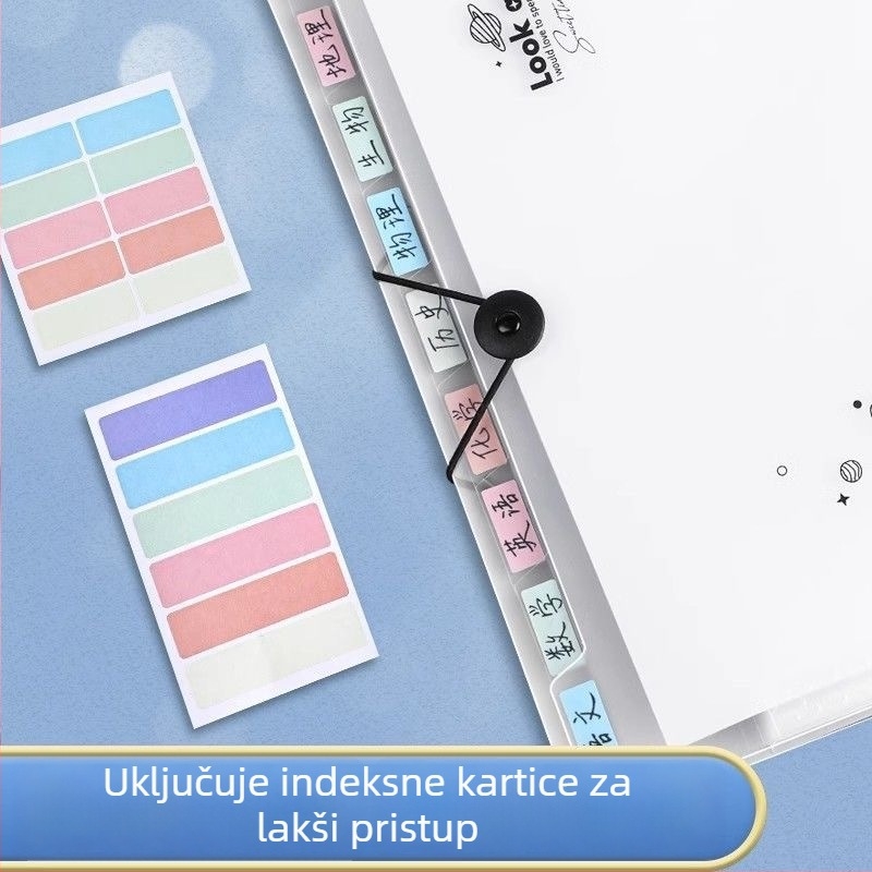 Deli PM310 PP dosje s 8 odjeljaka u obliku akordeona, prozirni organizator dokumenata, debljina 1 mm