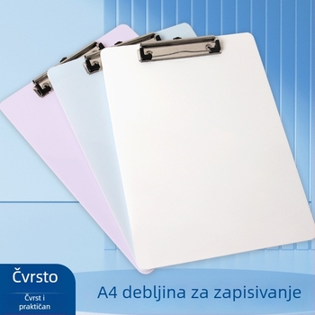 A4 klipbord s PS pločom i jednim snažnim klipom — plastika; klips 2,5×9,5 cm; debljina ploče 2 mm; pogodan za papir A4/A5