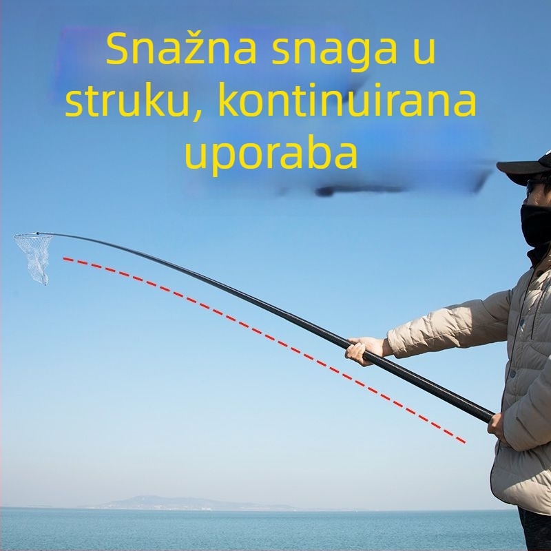 Štap za morski ribolov, karbonska vlakna, nije teleskopskog tipa