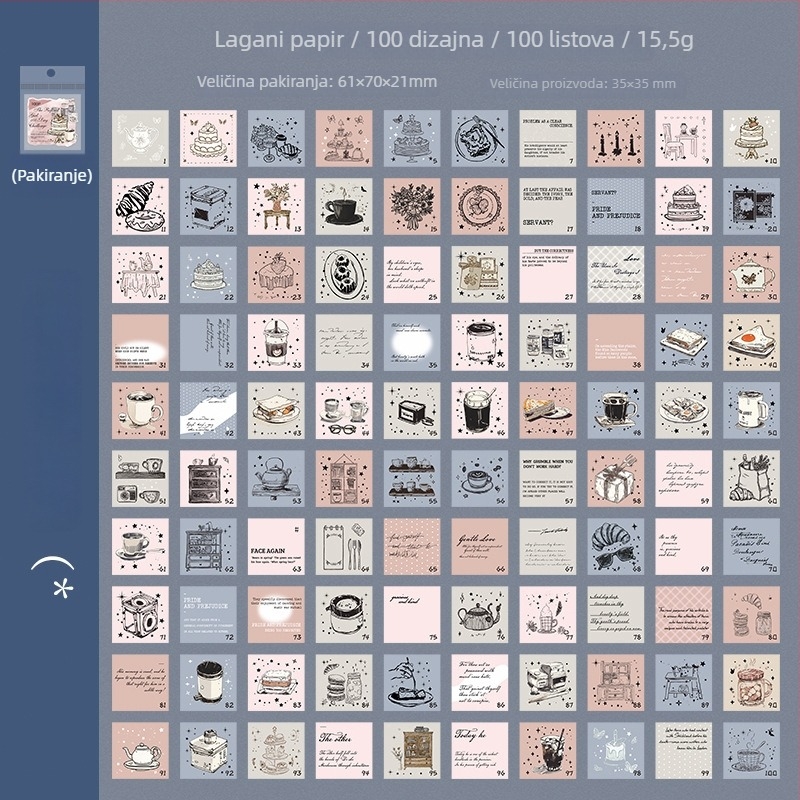 Ketchup Girl Mini dnevnik – originalni stil, lagani papir, tisak, serija 100-dnevni check-in, DIY dekorativni kolaž