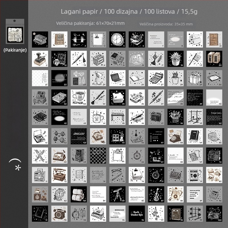 Ketchup Girl Mini dnevnik – originalni stil, lagani papir, tisak, serija 100-dnevni check-in, DIY dekorativni kolaž