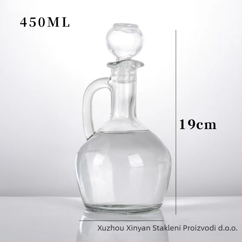 Staklena posuda za ulje s drškom, europski retro stil, Yan Yan marka, otisnut logotip, vrhunska kvaliteta