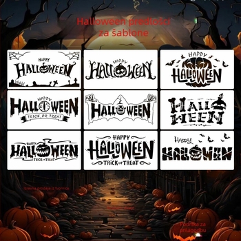 DIY šablona za Halloween slova s prorezanim dizajnom za zidno slikanje – PET materijal – Nije uvezeno – Bez IP prava