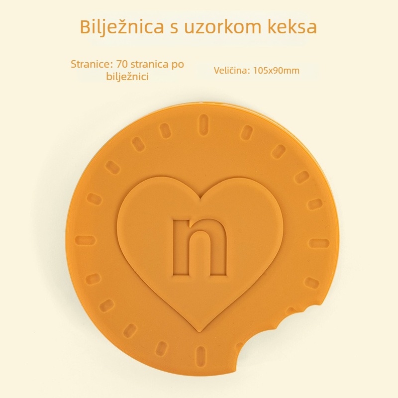 Samoljepljive bilježnice u neobičnom obliku, s mliječniim okusom, inspirirane keksićima – za učenike; brend Yanshe; može zalijepiti: da; stil: posebni oblik; IP odobren: da.
