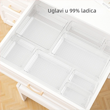 Ugrađena u ladicu prozirna kutija za pohranu – PET plast, model 3910, bez poklopca, za organiziranje kozmetike i uredskih potrepština