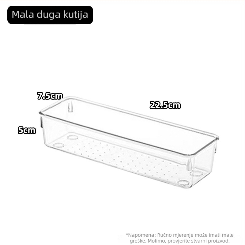 Ugrađena u ladicu prozirna kutija za pohranu – PET plast, model 3910, bez poklopca, za organiziranje kozmetike i uredskih potrepština
