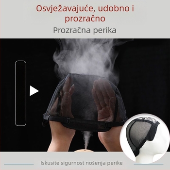 Perika za žene, ljetni model, male kovrče, potpuno prekrivanje glave, sintetički svila