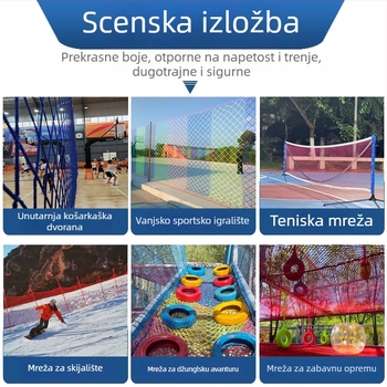 Zaštitna sportska mreža za nogometne terene, golf terene, skijališta i tenis terene