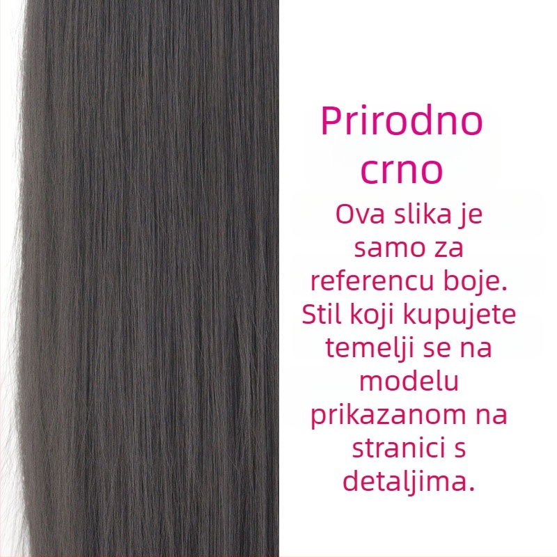 Perika prirodnog stila, duga ravna kosa, labave šiške, vlakna otporna na visoke temperature, model MF-238