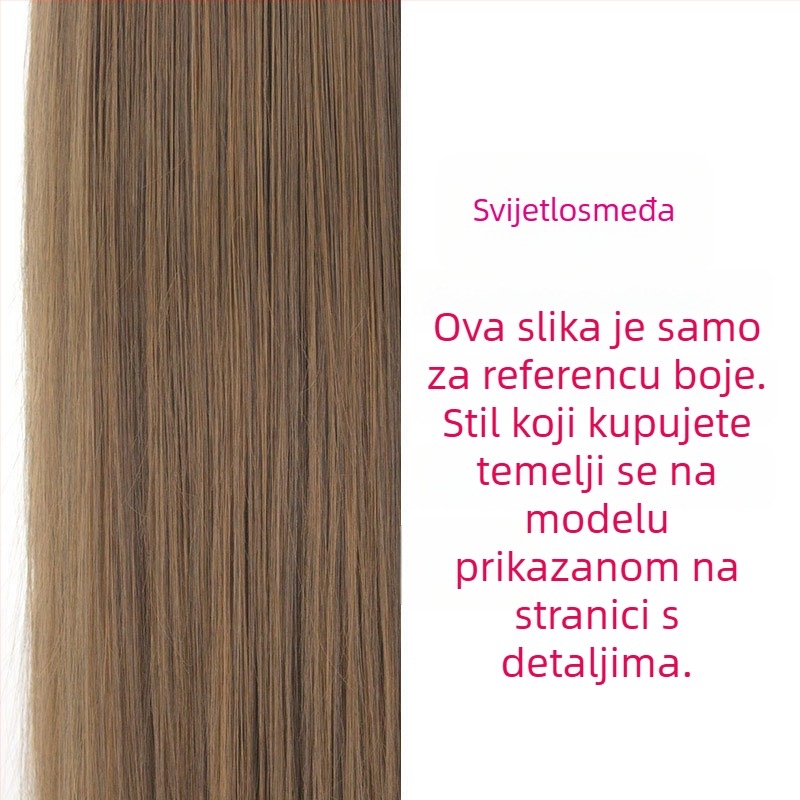 Perika prirodnog stila, duga ravna kosa, labave šiške, vlakna otporna na visoke temperature, model MF-238