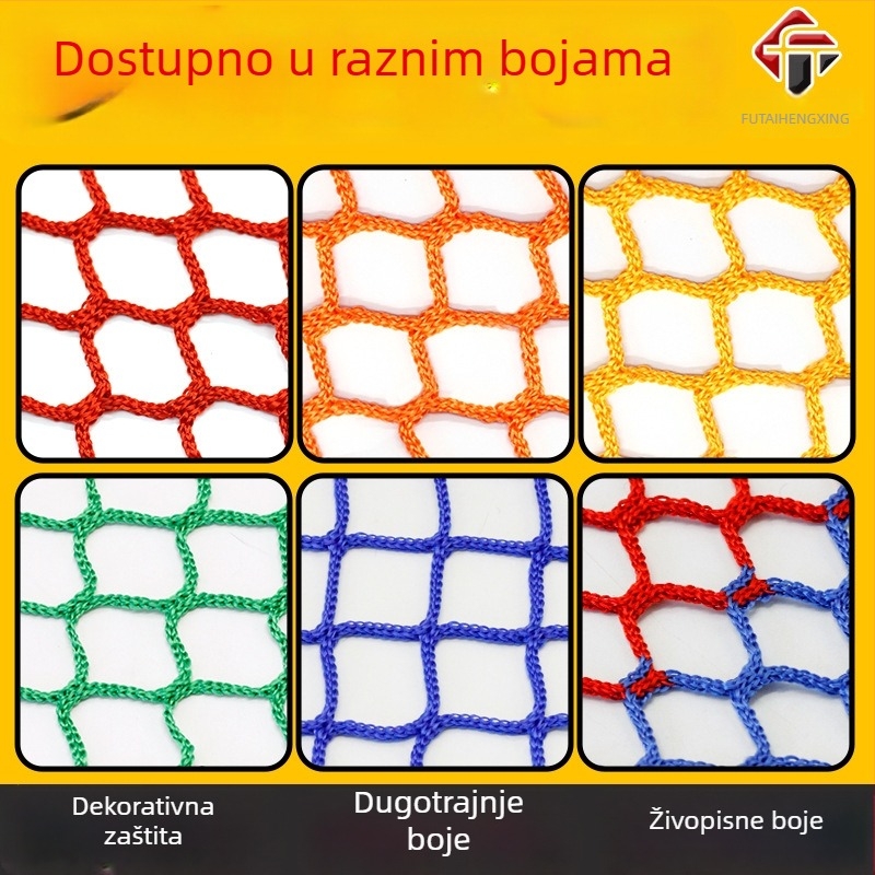 Mreža protiv pada za sportske terene - vlakno od poliestera i polipropilena; namjena: nogometno igralište, košarkaško igralište, golf teren; funkcija: zaštitna ograda protiv padova i izolacija; model: Bez mreže